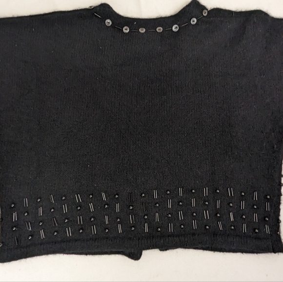 Micheal Seroy Beaded Angora Rabbit and Lambswool Cropped Cardigan Medium - Picture 3 of 10